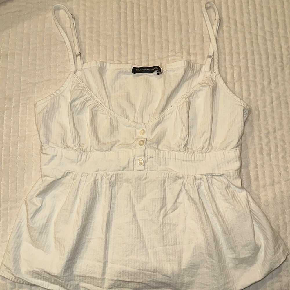 Brandy Melville White Cotton Top